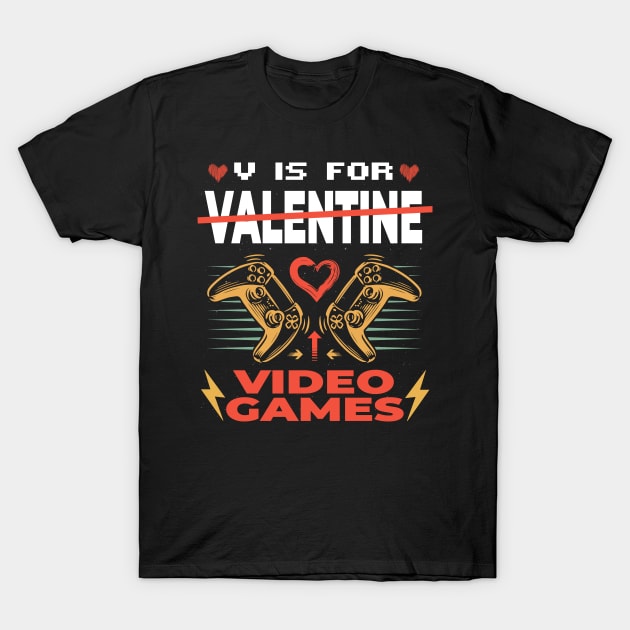 V is for video games T-Shirt by Novelty-art